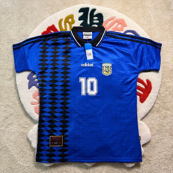 adidas Other - Adidas Argentina 1994 Away Retro Jersey Messi 10 Blue Soccer Shirt Mens Large